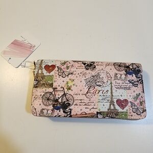 Paris Motif Pink Wallet NWT